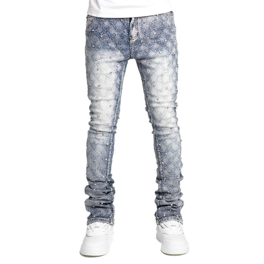 GUAPI / AQUA BLUE EMBELLISHED DENIM | PLUG