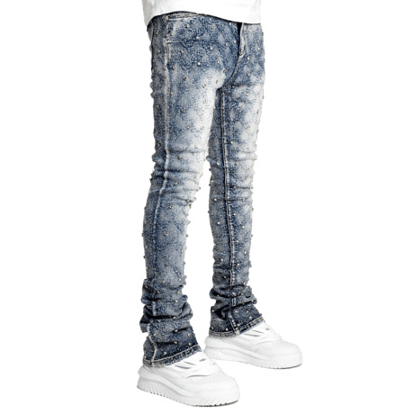 【ラスト1点】GUAPI / AQUA BLUE EMBELLISHED DENIM