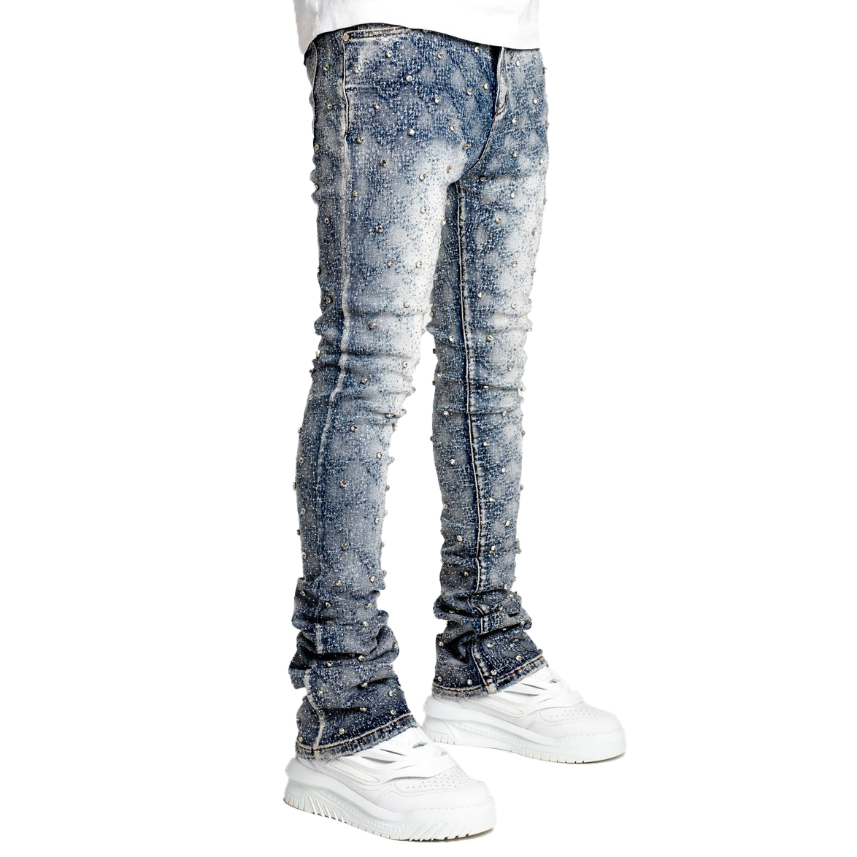 GUAPI / AQUA BLUE EMBELLISHED DENIM | PLUG