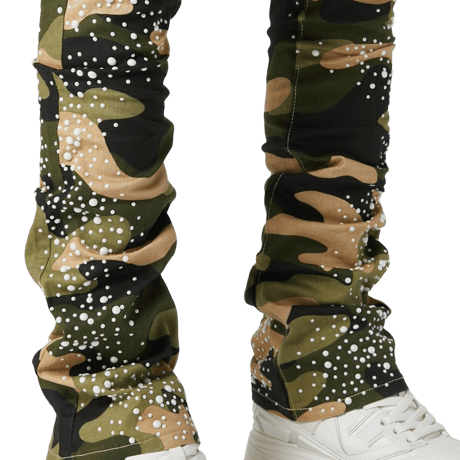 GUAPI / CAMO PEARLS EMBELLISHED DENIM