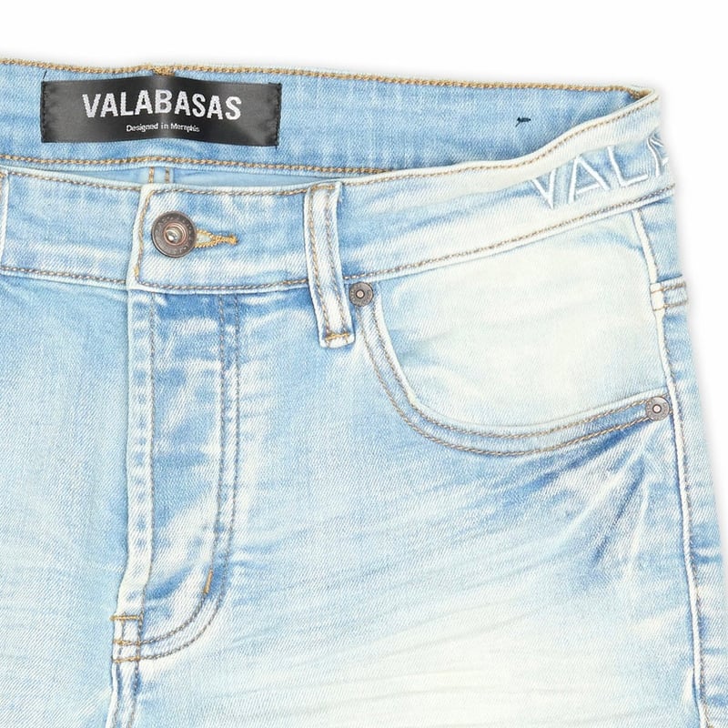 VALABASASフレアデニム Lt.Wash ラスト1点】VALABASAS / MR.STACKED / LT.WASH | PLUG