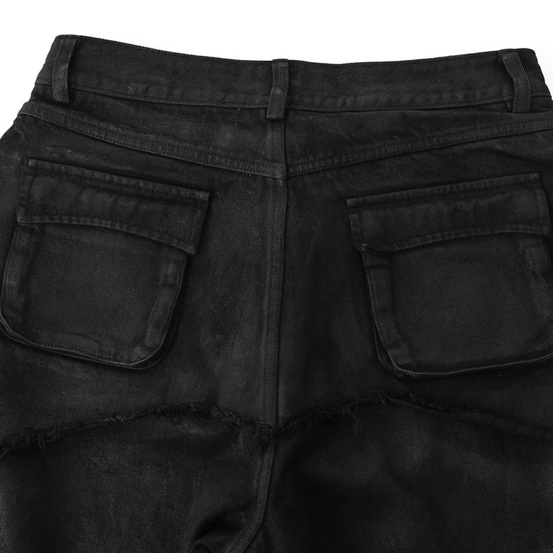 SERONINE LAB / BLACKFILM WAX-CRACK DENIM PANTS
