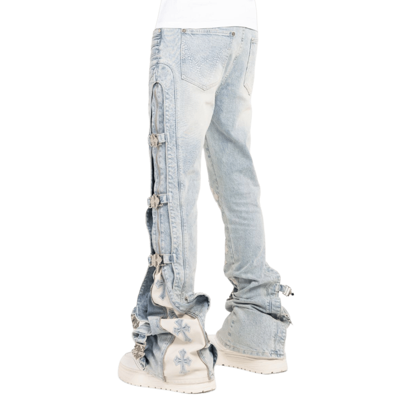 GUAPI / Aqua Blue Cross Buckle Denim | PLUG