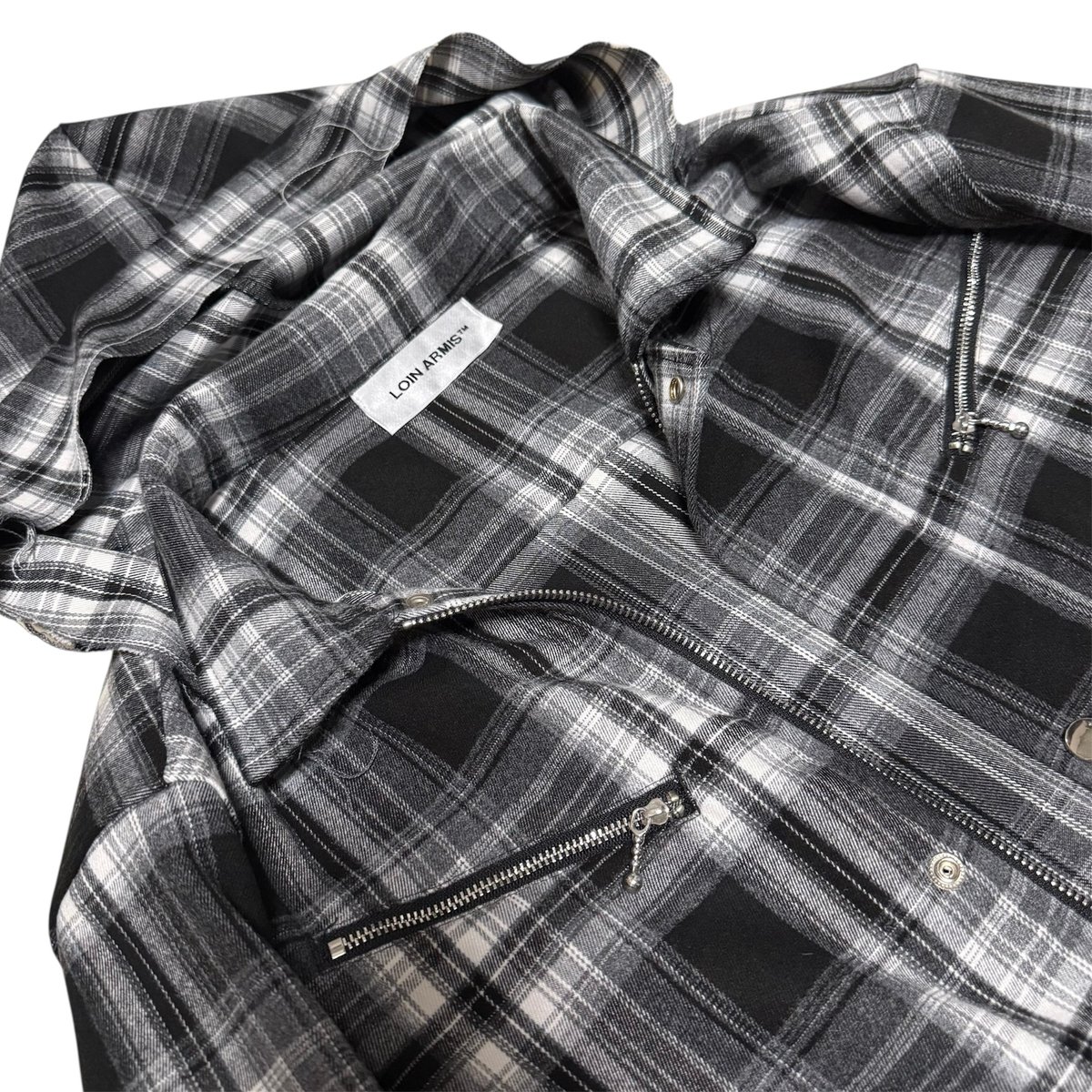 LOIN ARMIS / HOODED OMBRE CHECK SHIRT | PLUG