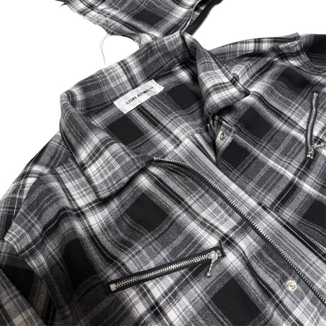 LOIN ARMIS / HOODED OMBRE CHECK SHIRT
