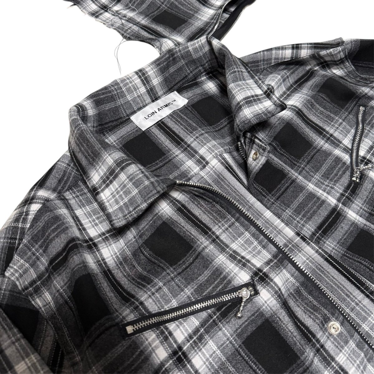 LOIN ARMIS / HOODED OMBRE CHECK SHIRT | PLUG