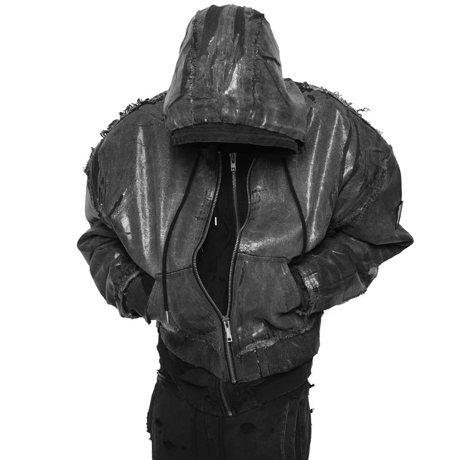 RACER WORLD WIDE / WAXED DENIM BOMBER JACKET / BLACK