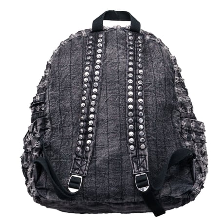 RECKLESS SCHOLARS / CAMMO TRASHED STUDDED BACKPACK / GRAY