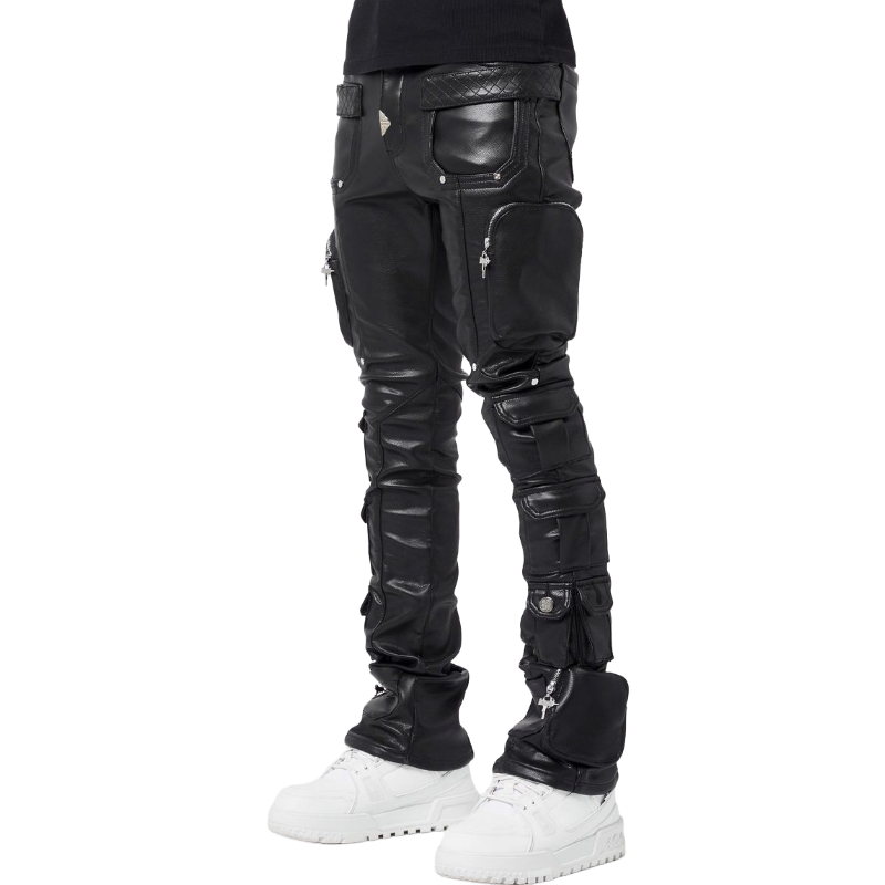 GUAPI / Obsidian Black Cargo Leather Pants | PLUG GUAPI / Obsidian Black Cargo Leather Pants | PLUG
