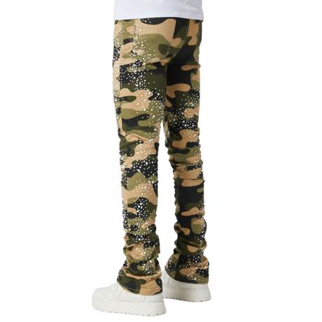GUAPI / CAMO PEARLS EMBELLISHED DENIM