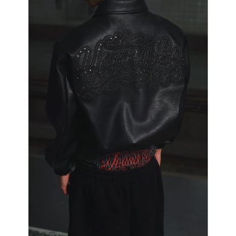 【ラスト1点】HOUSE NEVER DIES / YOUNGBOY GEMSTONE VARSITY JACKET / BLACK