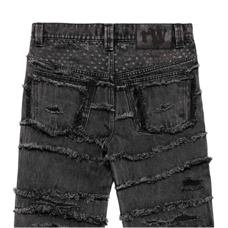 RACER WORLDWIDE / WASHED FLAG JEANS / BLACK