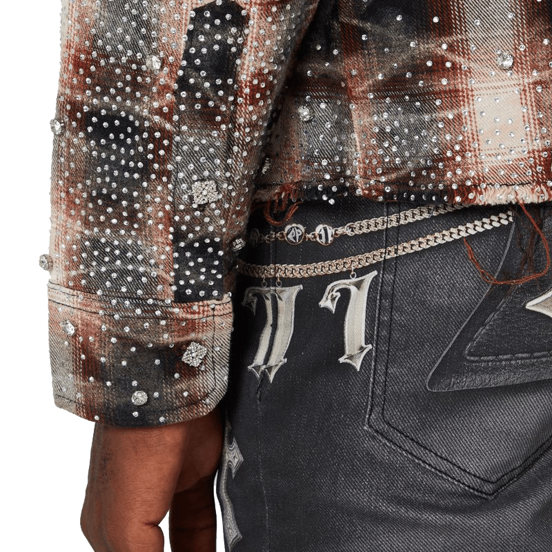 GUAPI / Mocha Rhinestone Flannel | PLUG