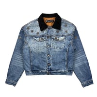 BLOOM YARD / MULTI STUDS V LEATHER VEST / BLACK