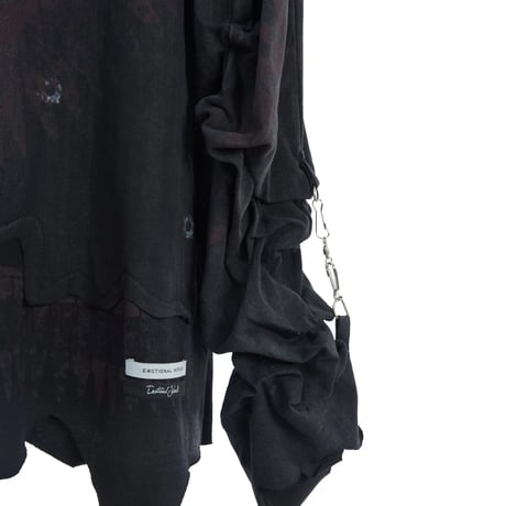 【ラスト1点】EMOTIONAL WORLD / THUNDER STACKED L/S TEE / FADED BLACK