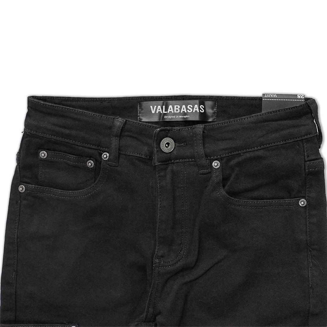 VALABASAS / POCROS BLACK STACKED FLARE JEAN | PLUG