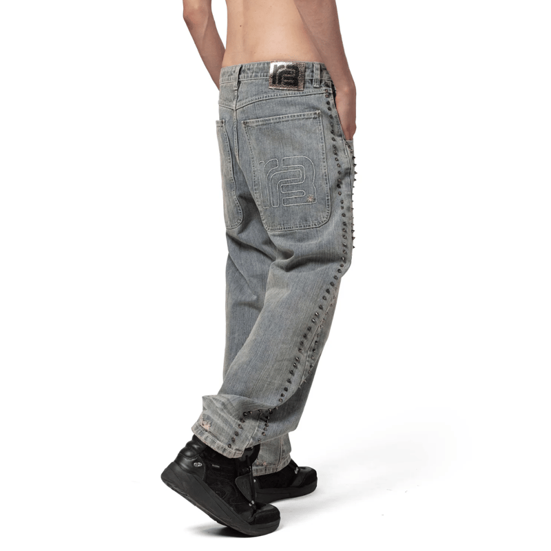 RACER WORLDWIDE ダメージデニム 28 RACER WORLDWIDE×BARRAGAN / Spikes Denim / BLUE