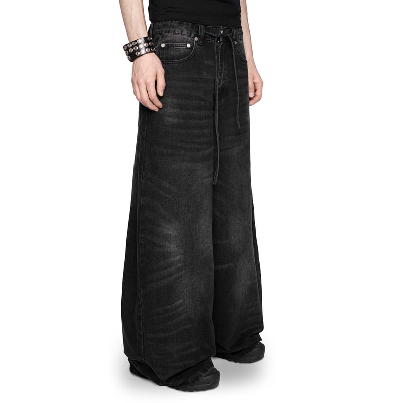 RACER WORLD WIDE / SUPER WIDE JEANS / BLACK | PLUG