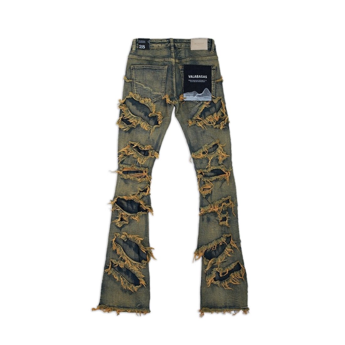 EYEORE” DIRTY VINTAGE WASH STACKED FLARE JEAN – Valabasas Denim