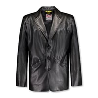 FULL OF SSUN / CIRCLE LEATHER BLAZER / BLACK