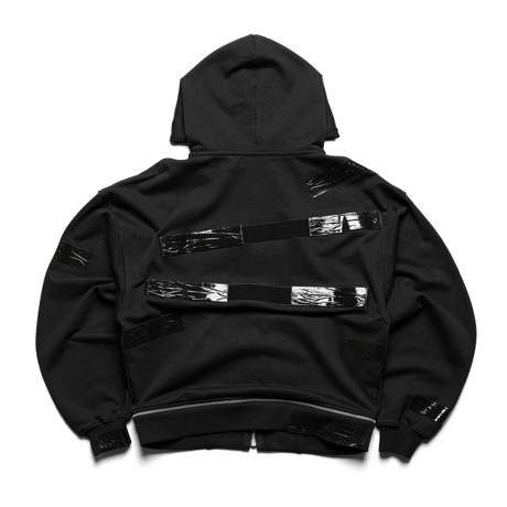 RACER WORLDWIDE×BARRAGAN / TAPE ZIPPED HOODIE  / BLACK