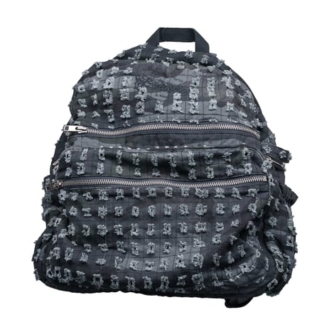 RECKLESS SCHOLARS / CAMMO TRASHED STUDDED BACKPACK / BLACK
