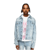 GUAPI / AQUA BLUE EMBELLISHED DENIM JACKET V2