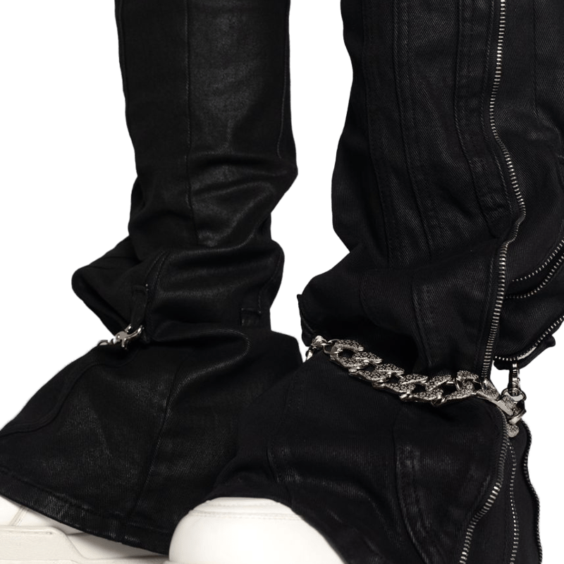 け*ん様 GUAPI スキニーデニム 花柄刺繍 黒　28 GUAPI / OBSIDIAN BLACK WAXED CHAIN DENIM | PLUG