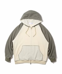 Full Zip Hooded Dry Waffle (Natural)