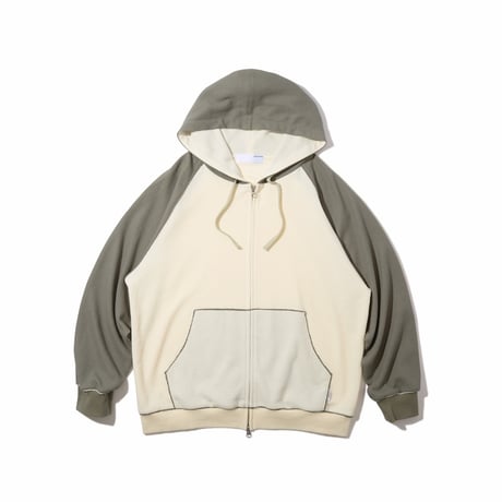 Full Zip Hooded Dry Waffle (Natural)