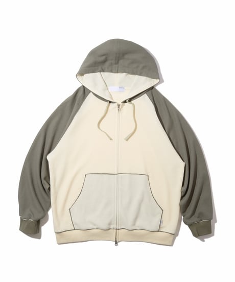 Full Zip Hooded Dry Waffle (Natural)