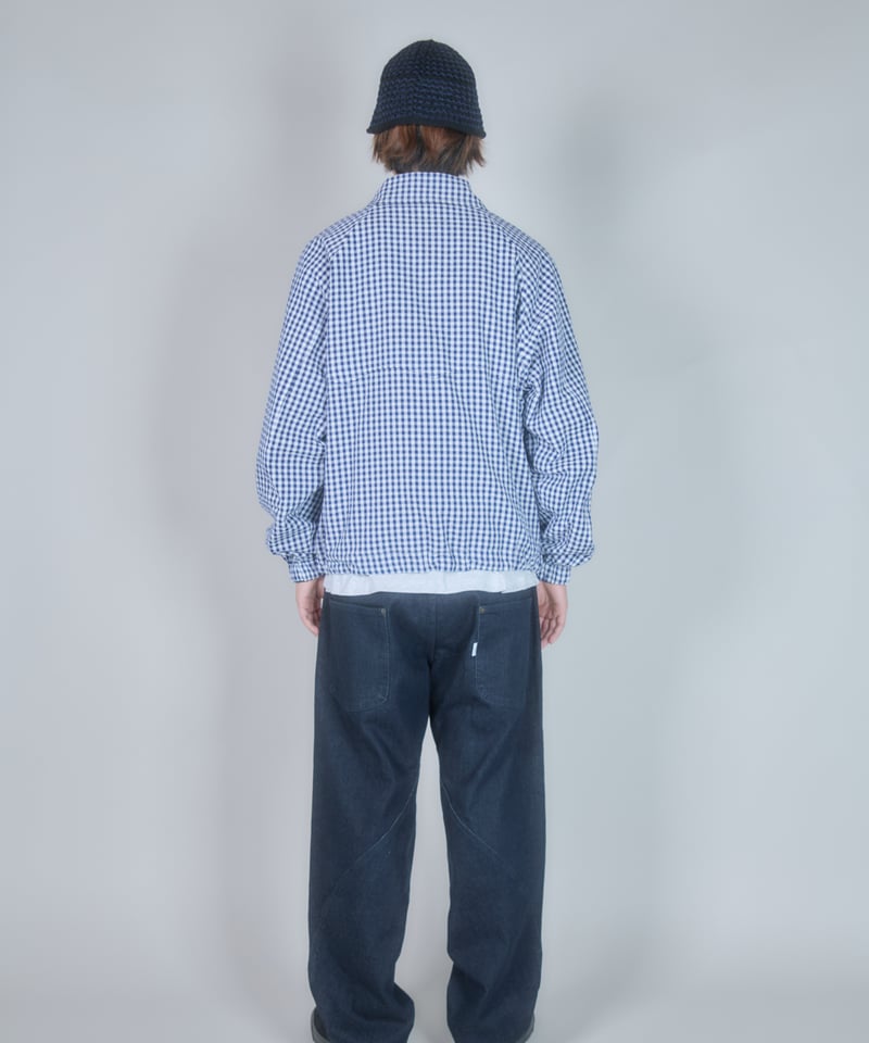 Utility Harrington Jacket (Navy & Gingham) | PU