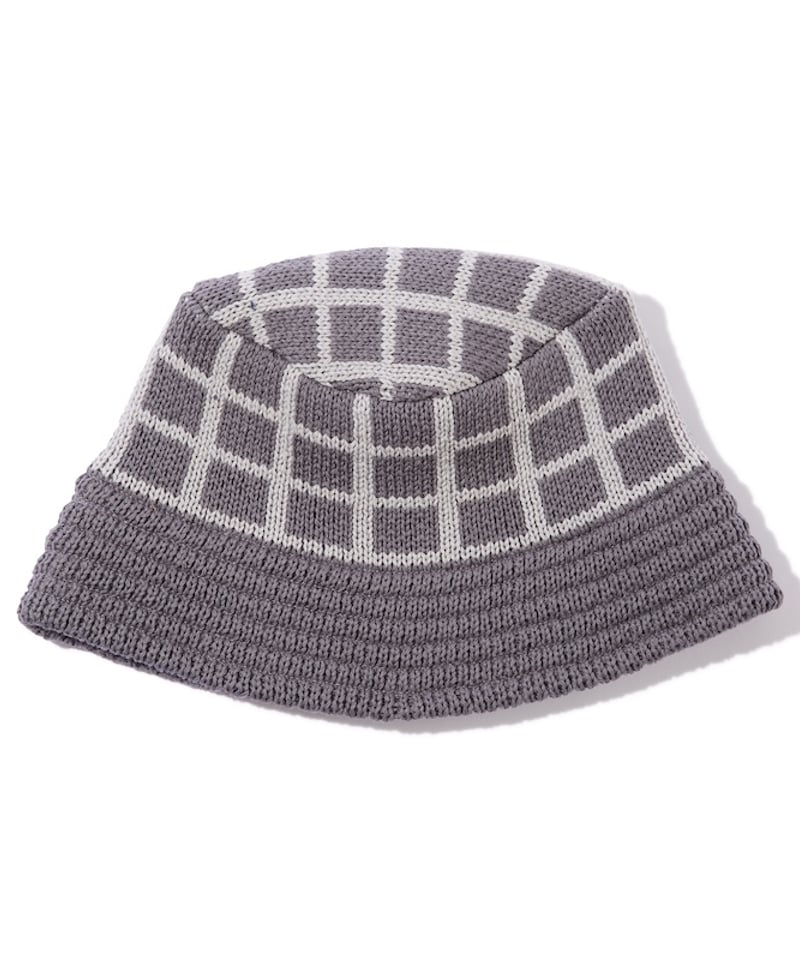 Grid Knit Bucket Hat (Charcoal) | Diaspora skat
