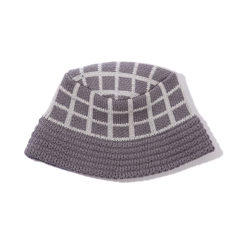 Grid Knit Bucket Hat (Charcoal) | Diaspora skat