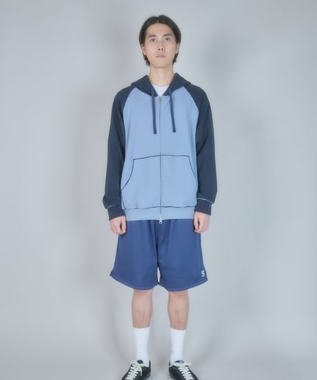 Full Zip Hooded Dry Waffle (Blue)