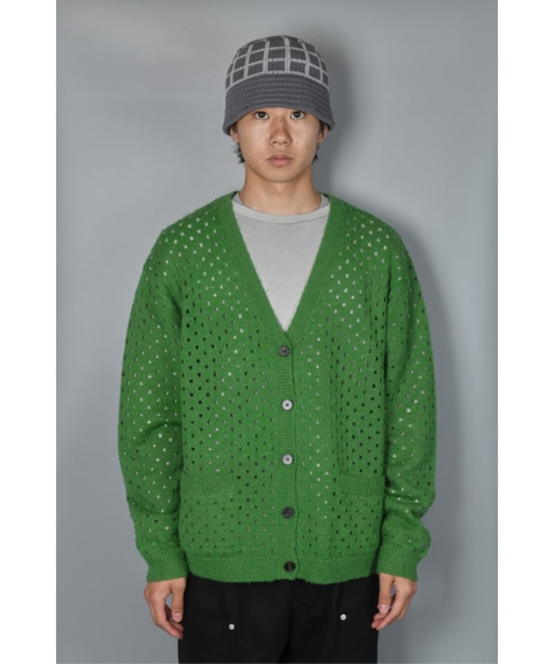 トップス Diaspora Cotton Mohair Cardigan XL Cotton Mohair Cardigan (Green) | Diaspora skate