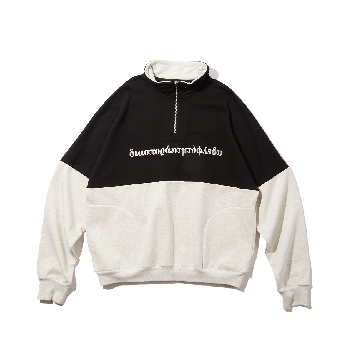 2-Tone Half Zip Sweatshirt (Black) | Diaspora s...