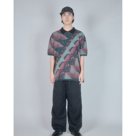 Brushed Terrain Knit Polo (Blue)