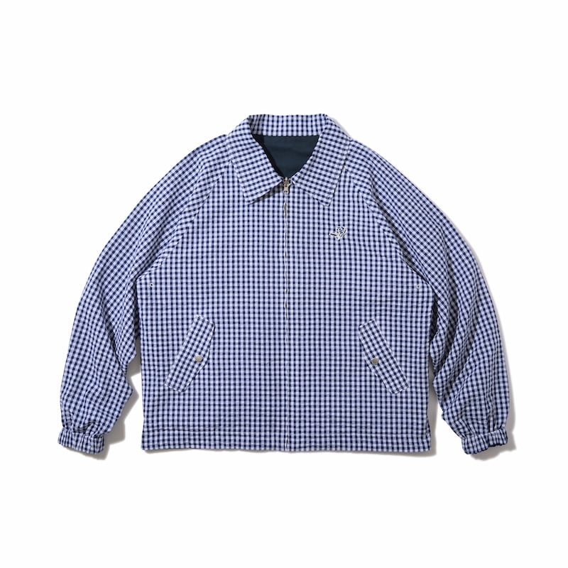 Diaspora Utility Harrington Jacket XLサイズ Utility Harrington Jacket (Navy & Gingham) | PU