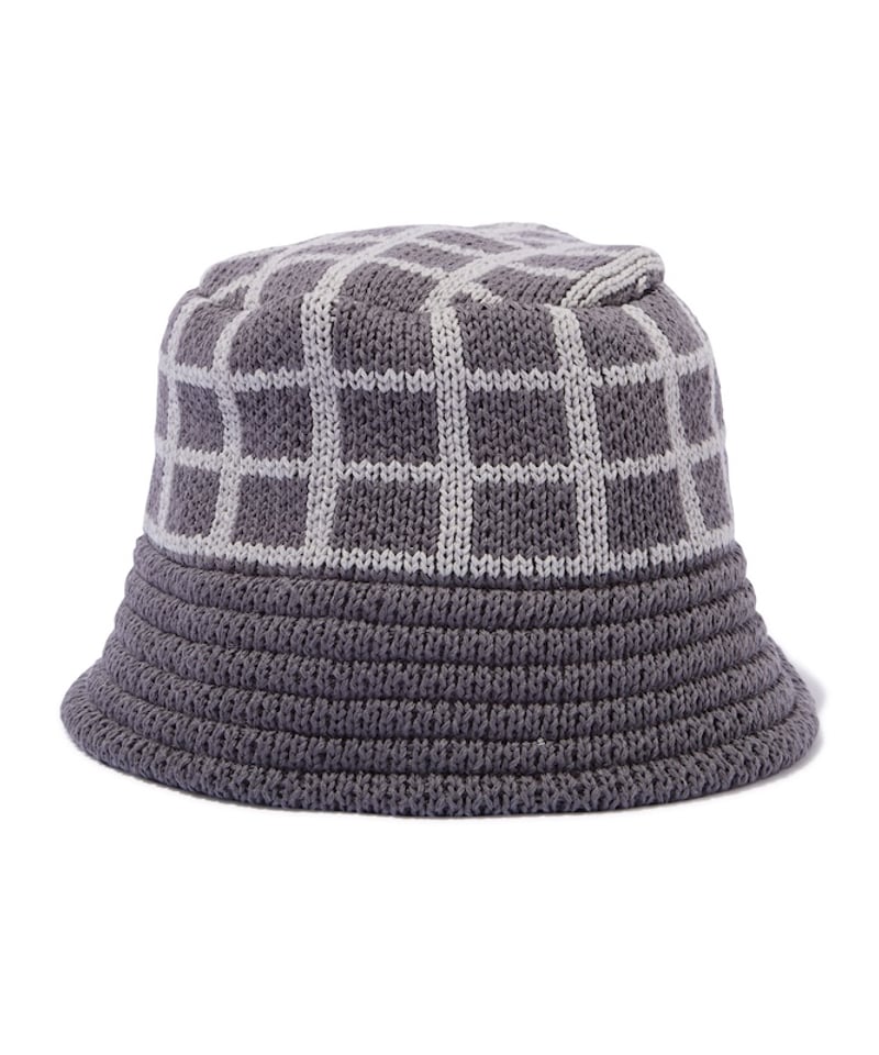 Grid Knit Bucket Hat (Charcoal) | Diaspora skat