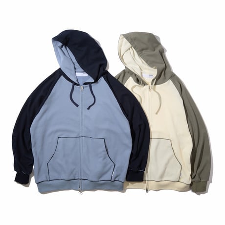 Full Zip Hooded Dry Waffle (Blue)