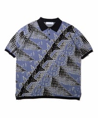 Brushed Terrain Knit Polo (Blue)