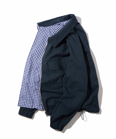 Utility Harrington Jacket (Navy & Gingham)