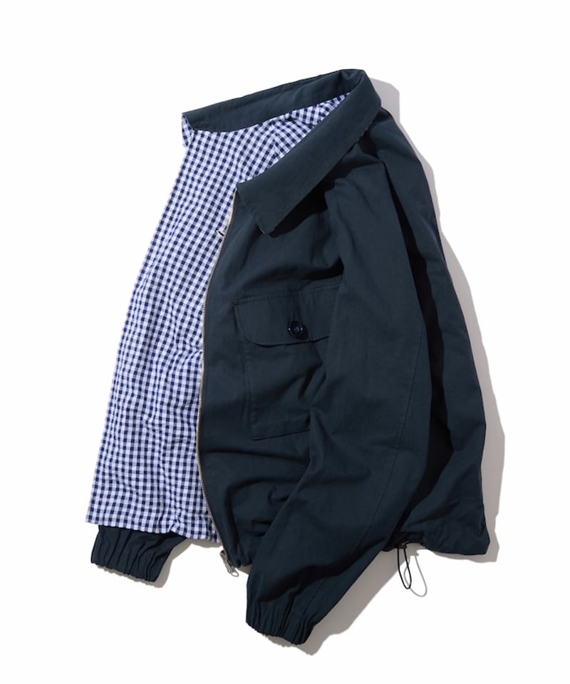 Utility Harrington Jacket (Navy & Gingham) | PU