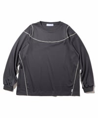 Stitched Mesh L/S Top (Charcoal)