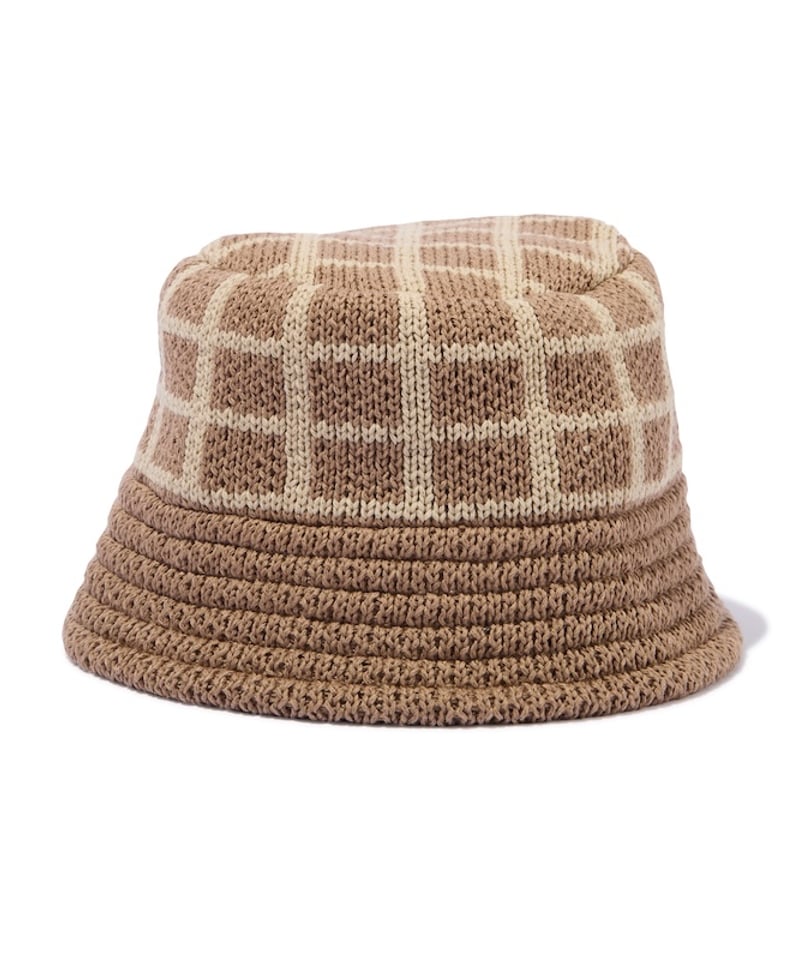 Grid Knit Bucket Hat (Taupe) | Diaspora skatebo