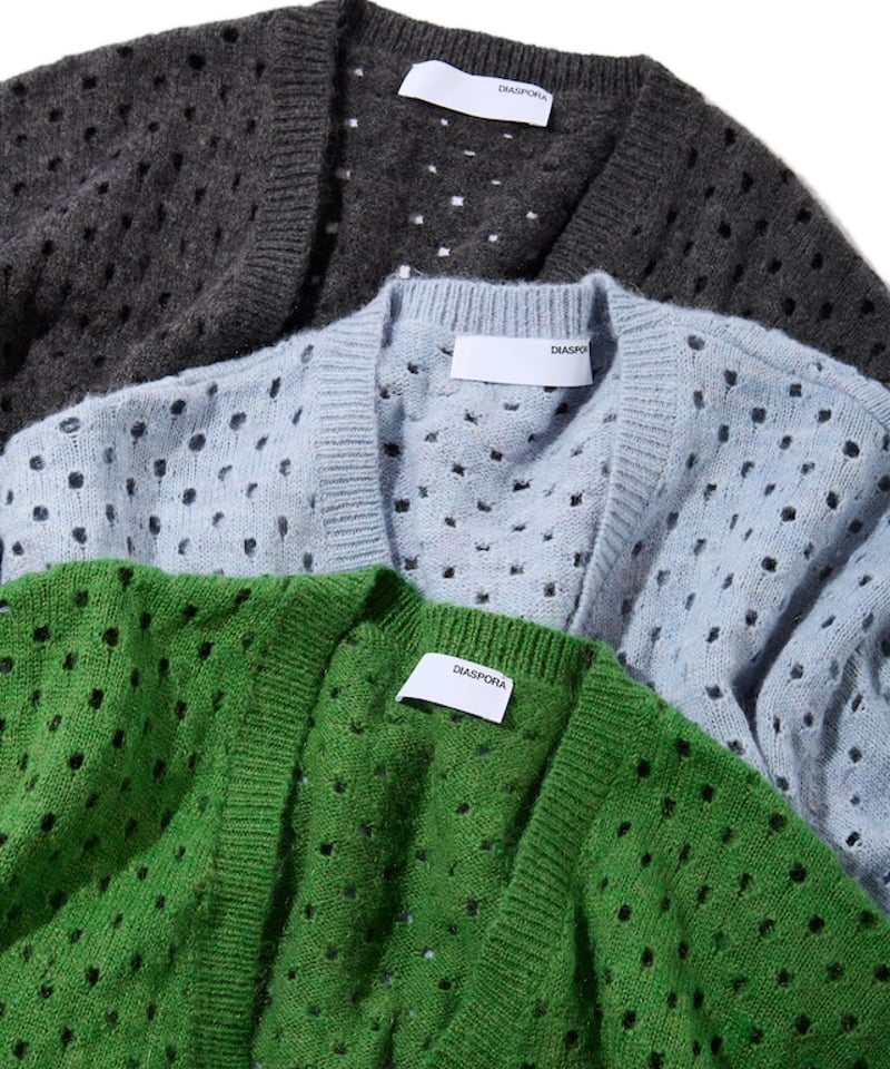 Cotton Mohair Cardigan (Blue Grey) | Diaspora s