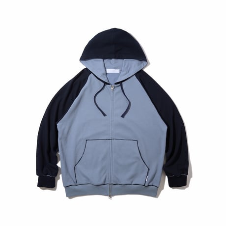 Full Zip Hooded Dry Waffle (Blue)