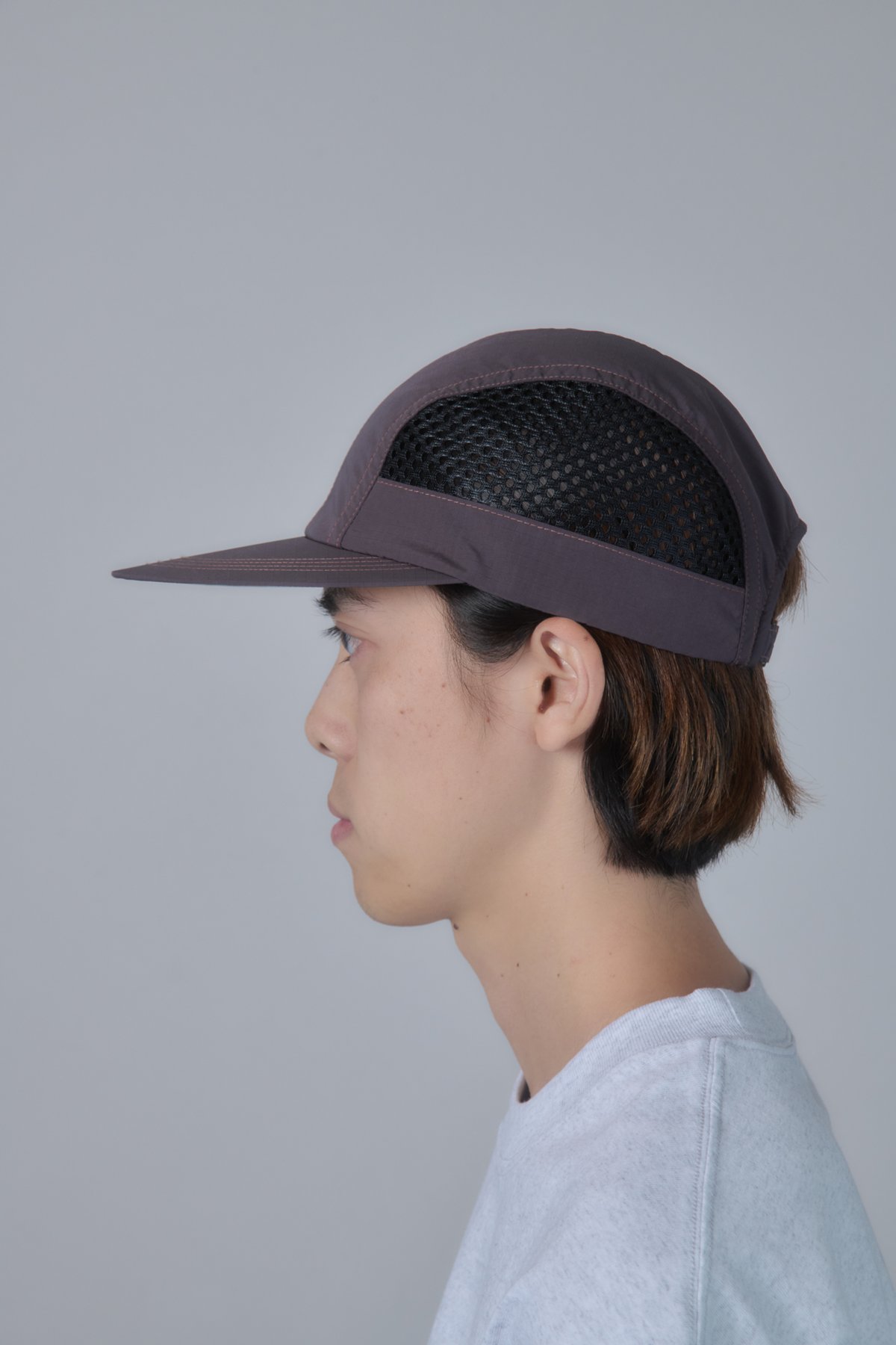 Side Mesh Long Bill Cap (Wine) | PURRBS Online