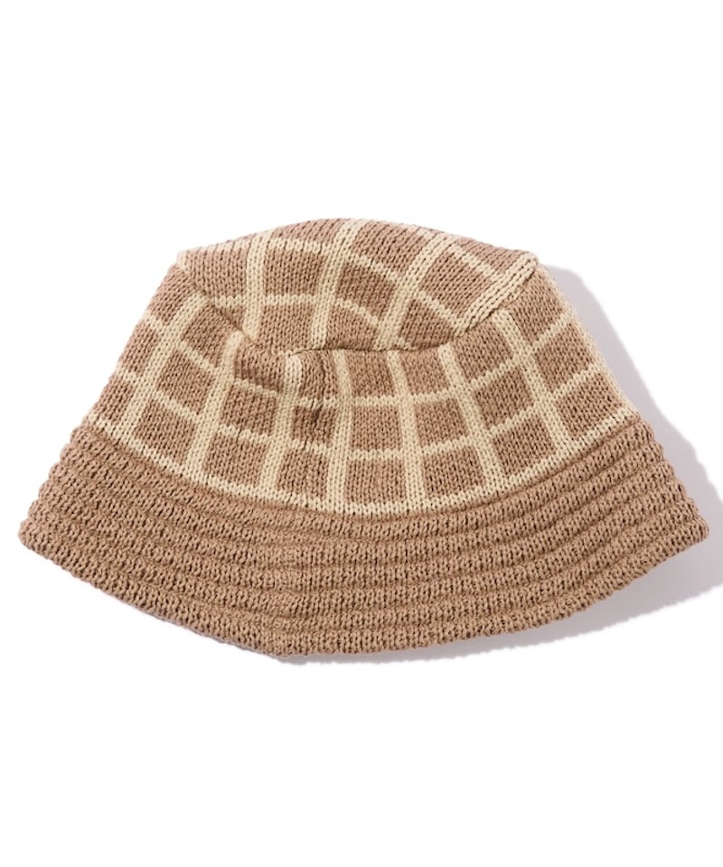 Grid Knit Bucket Hat (Taupe) | Diaspora skatebo
